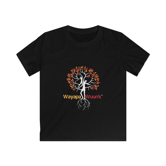 Wayapa Wuurk Kids Softstyle Tee - Nature-Inspired Tee for Young Explorer, Perfect for Earth Day, Gifts, School Events, or Casual Wear