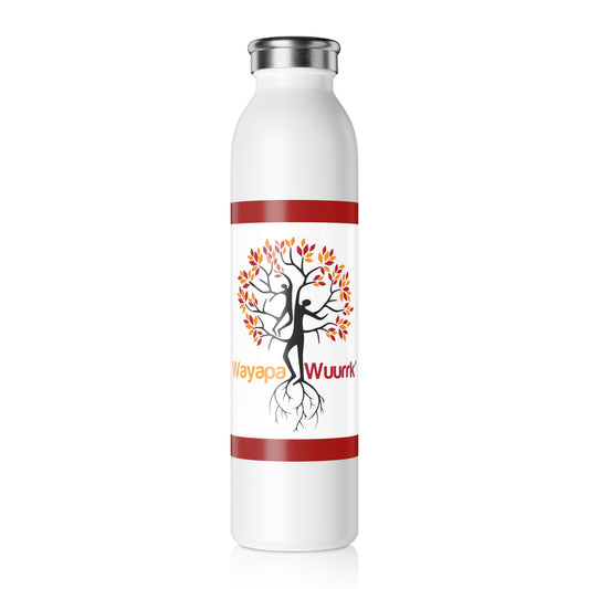 Eco-Friendly Slim Water Bottle with Tree Design, Hydration Flask, Gift for Nature Lovers, Motivational Bottle, Reusable Water Container