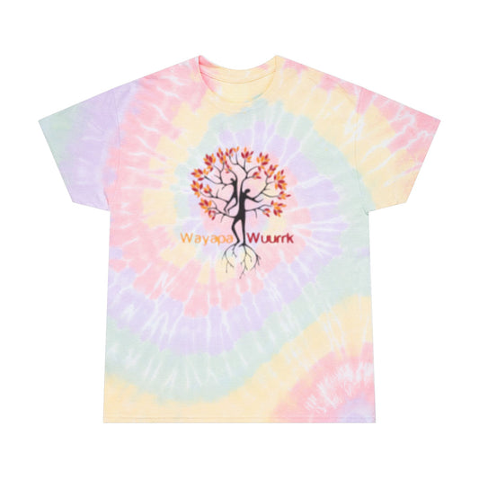 Spiral Tie-Dye Tee with Tree Design, Boho T-Shirt, Casual Summer Shirt, Festival Wear, Eco-Friendly Gift