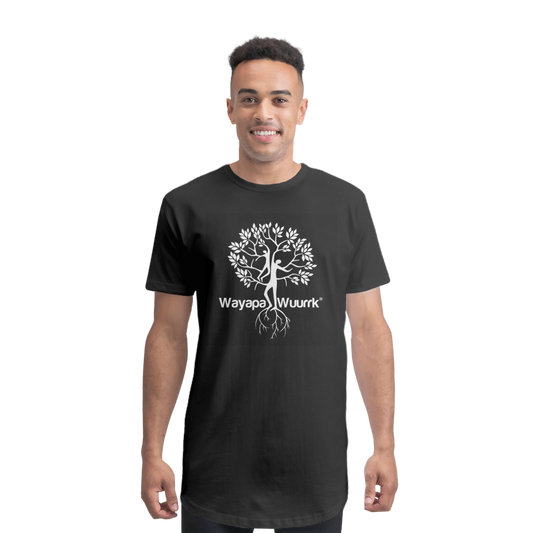 Wayapa Black and White Premium Long Body T-Shirt